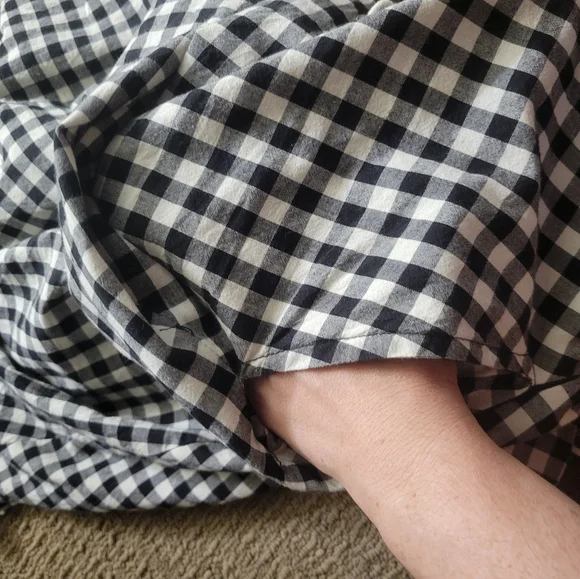 Eva Franco Lace-Up Black and White Gingham Midi Flare Skirt Medium - Picture 10 of 16